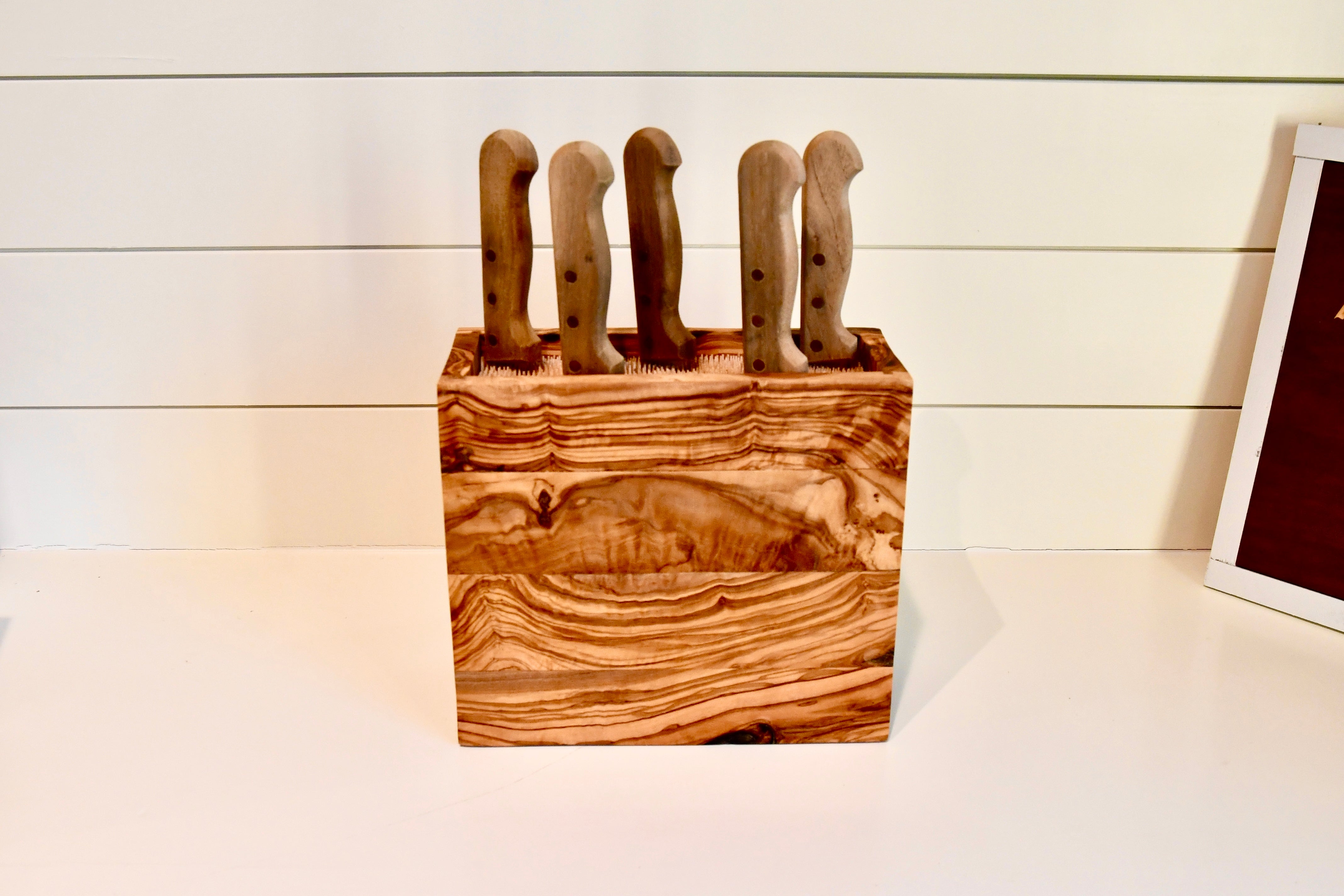 JUMBO Olive Wood Knife Block