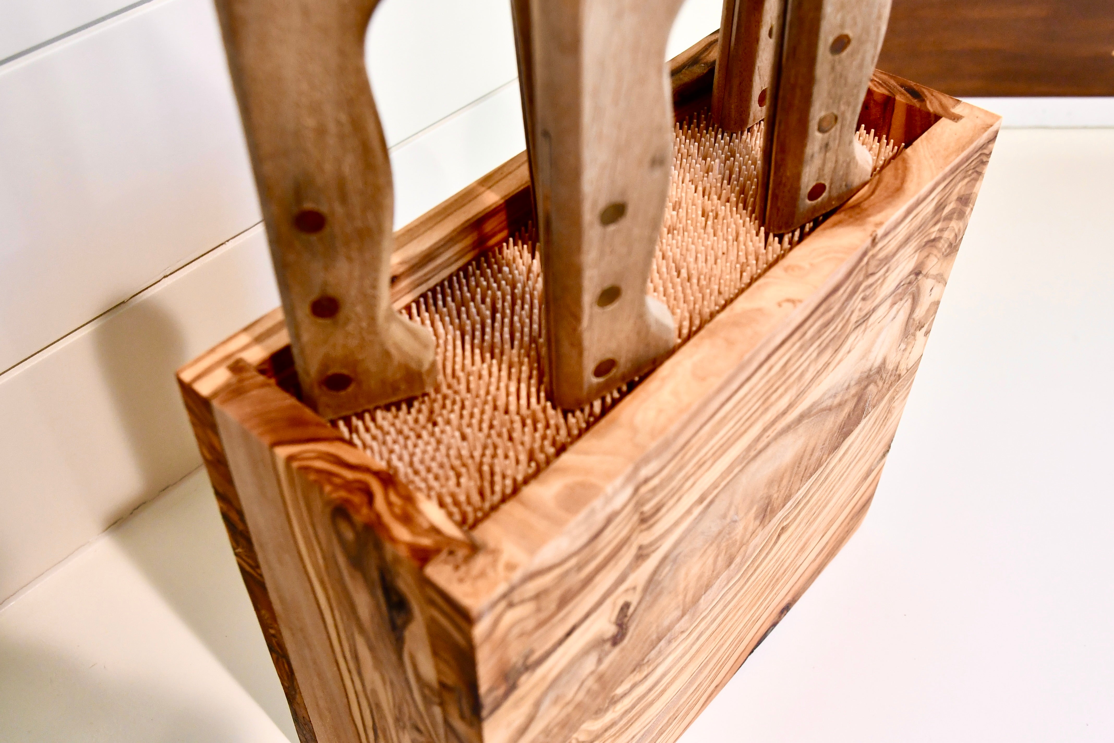 JUMBO Olive Wood Knife Block