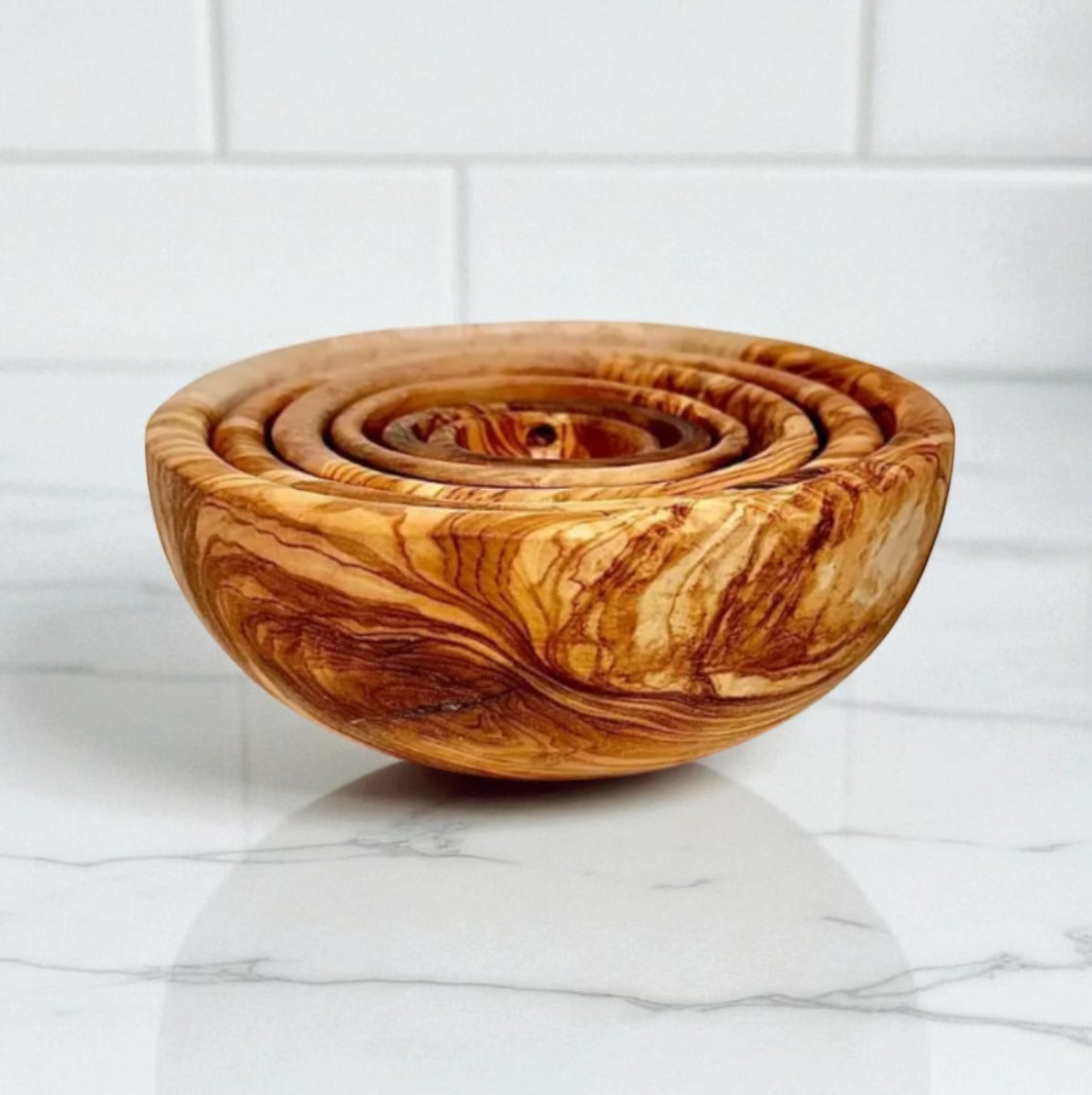 Olive Wood Nesting Bowl Set of 6pcs