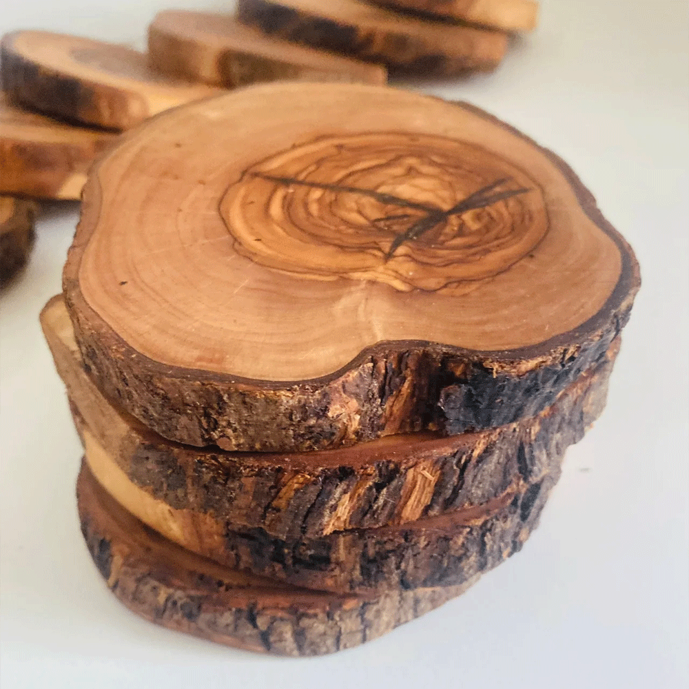 Rustic Olive Wood Coasters