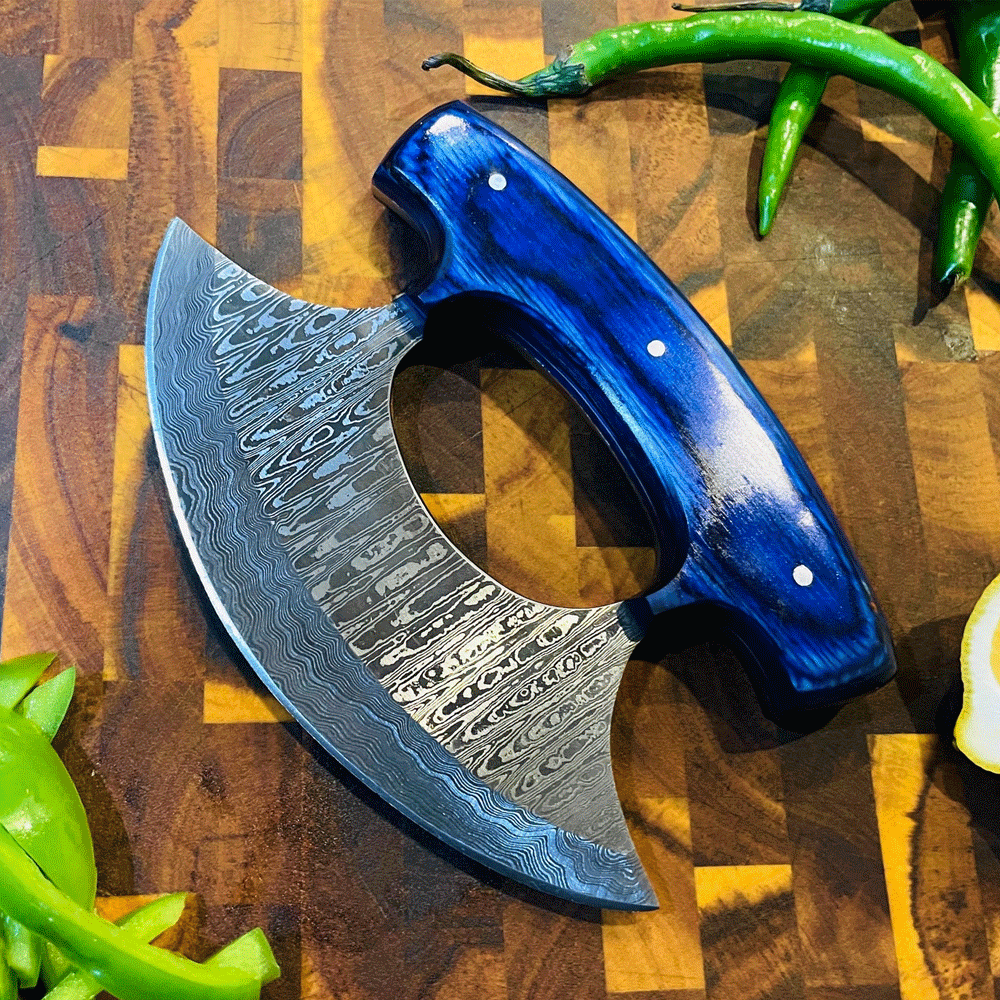 Blue Alaskan Ulu Cooking Knife