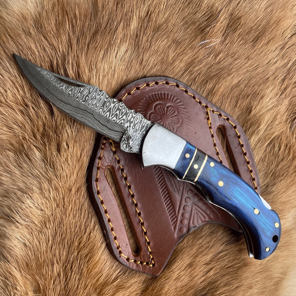 Blue Diamond Wood Pocket Knife