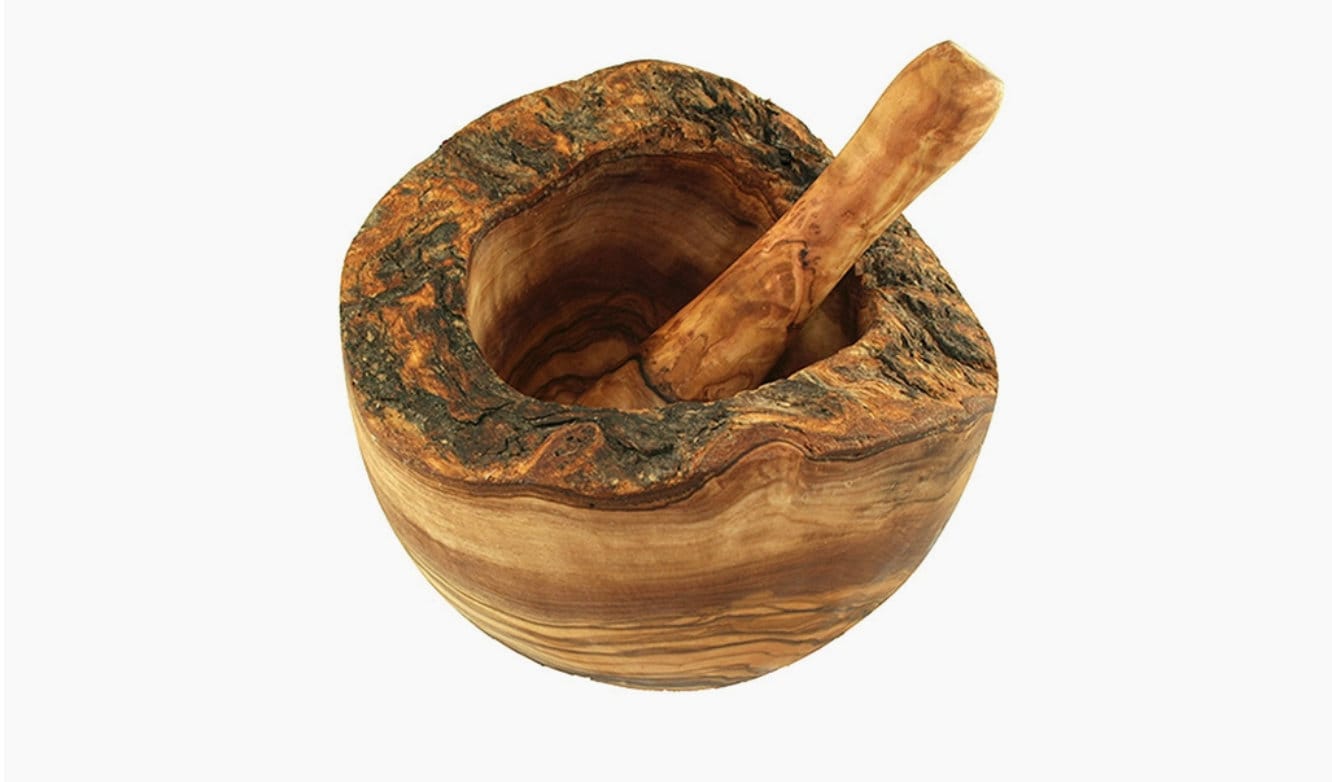 Rustic Mortar Olive Wood Mortar & Pestle Set