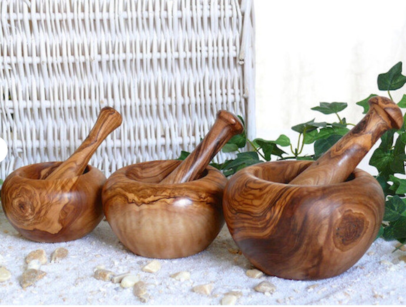 Rustic Mortar Olive Wood Mortar and Pestle